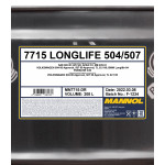 Mannol 7715 LONGLIFE 504/507 5W-30 Motoröl 208l Fass