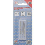 BGS Gewindebohrer-Satz | Vor-, Mittel- und Fertigschneider | HSS-G | M3 x 0,5 mm | 3-tlg.