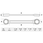 BGS Doppel-Ringschlüssel | extra flach | SW 10 x 11 mm
