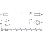 BGS Ratschenring-Maulschlüssel | umschaltbar | SW 9 mm