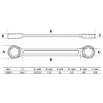 BGS Doppel-Ringschlüssel | extra flach | SW 16 x 17 mm