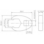 BGS Hahnenfußschlüssel | Antrieb Innenvierkant 12,5 mm (1/2
