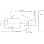 BGS Hahnenfußschlüssel | Antrieb Innenvierkant 12,5 mm (1/2