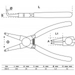 BGS Sprengringzange | abgewinkelt | für Innensprengringe | 150 mm