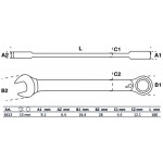 BGS Ratschenring-Maulschlüssel | umschaltbar | SW 13 mm