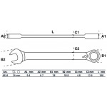 BGS Ratschenring-Maulschlüssel | umschaltbar | SW 14 mm
