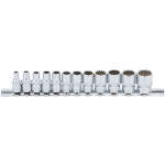 BGS Steckschlüssel-Einsatz-Satz Zwölfkant | Antrieb Innenvierkant 6,3 mm (1/4