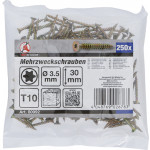 BGS Mehrzweckschrauben | T-Profil (für Torx) T10 | 3,5 x 30 mm | 250 Stück