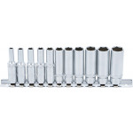 BGS Steckschlüssel-Einsatz-Satz Sechskant, tief | Antrieb Innenvierkant 6,3 mm (1/4