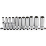 BGS Steckschlüssel-Einsatz-Satz Sechskant, tief | Antrieb Innenvierkant 6,3 mm (1/4