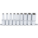 BGS Steckschlüssel-Einsatz-Satz E-Profil, tief | Antrieb Innenvierkant 12,5 mm (1/2