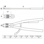 BGS Sprengringzange | gerade | für Innensprengringe | 500 mm