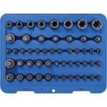 BGS Bit-Einsatz- und Steckschlüssel-Einsatz-Satz | E-Profil / T-Profil (für Torx) / T-Profil (für Torx) mit Bohrung / TP-Profil (für Torx Plus) | 52-tlg.