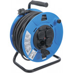BGS Kabeltrommel | 50 m | 3 x 1,5 mm² | 4 Steckdosen mit Verschlusskappe | IP 44 | 3500 W