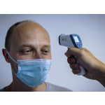 BGS Stirn-Fieber-Thermometer | kontaktlos, Infrarot | für Personen + Objekt-Messung | 0 - 100°