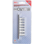 BGS Steckschlüssel-Einsatz-Satz E-Profil | Antrieb Innenvierkant 6,3 mm (1/4