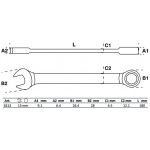 BGS Ratschenring-Maulschlüssel | SW 13 mm