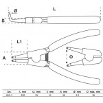BGS Sprengringzange | abgewinkelt | für Außensprengringe | 250 mm
