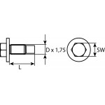 Ölablassschraube M12 x 1,75 x 28,5, ohne Dichtring, Stahl phosphariert 1Stk.