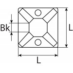 Klebesockel 4,8 / 28 x 28, Für Kabelbandbreite 4,8 mm, schwarz 6Stk.