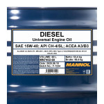 Mannol 7402 Diesel 15W-40 mineralisches Motoröl 60l Fass