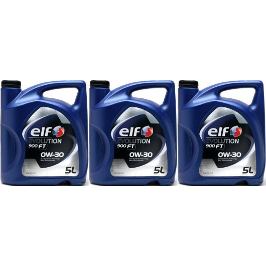 Elf Evolution 900 FT 0W-30 Motoröl 3x 5 = 15 Liter