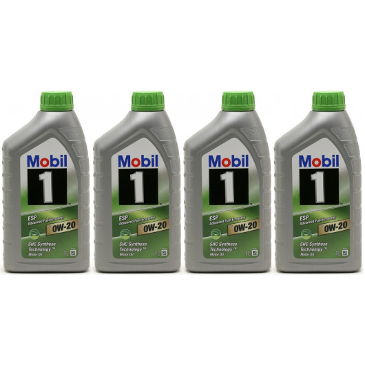 Mobil 1 ESP X2 0W-20 Motoröl 4x 1l = 4 Liter