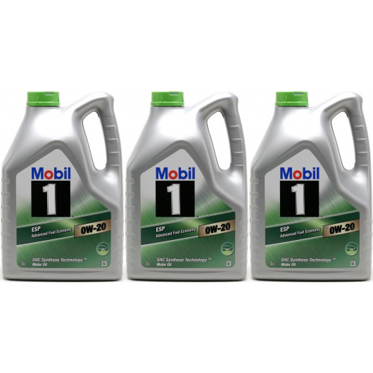 Mobil 1 ESP X2 0W-20 Motoröl 3x 5 = 15 Liter