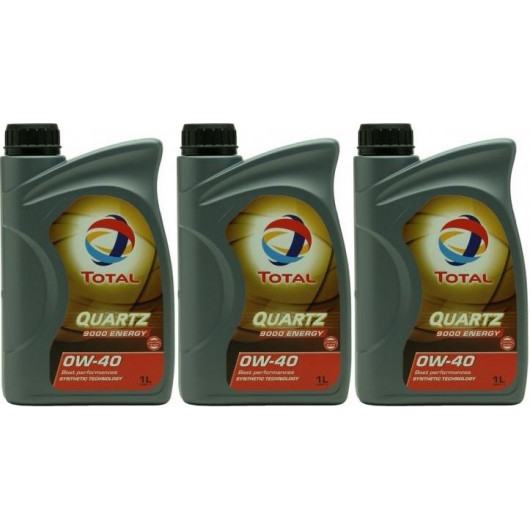 Total Quartz 9000 Energy 0W-40 Motoröl 3x 1l = 3 Liter