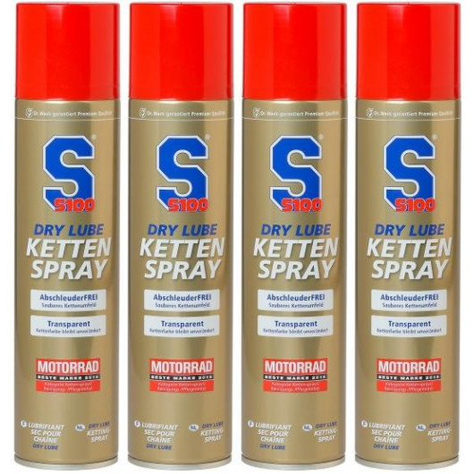 S100 Dry Lube Kettenspray 4x 400 Milliliter