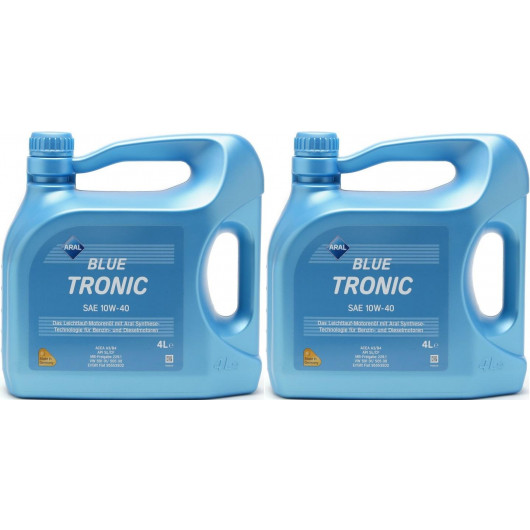 Aral Blue Tronic 10W-40 Diesel & Benziner Motoröliter 2x 4l = 8 Liter