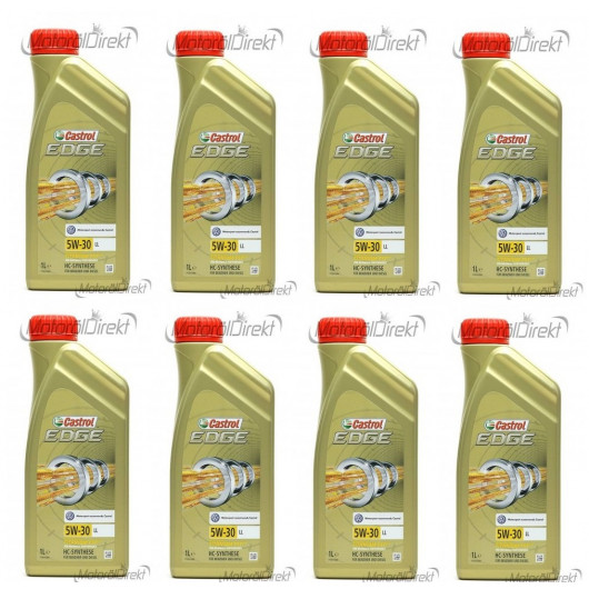 Castrol Edge 5W-30 LL Fluid Titanium Motoröl Longlife III 8x 1l = 8 Liter