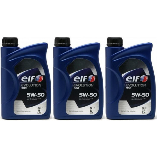 Elf Evolution 900 5W-50 Motoröl 3x 1l = 3 Liter