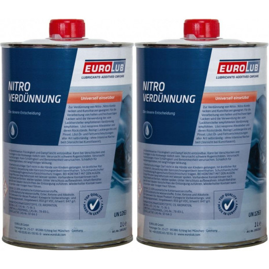 EUROLUB Nitroverdünnung, Verdünner 2x 1l = 2 Liter