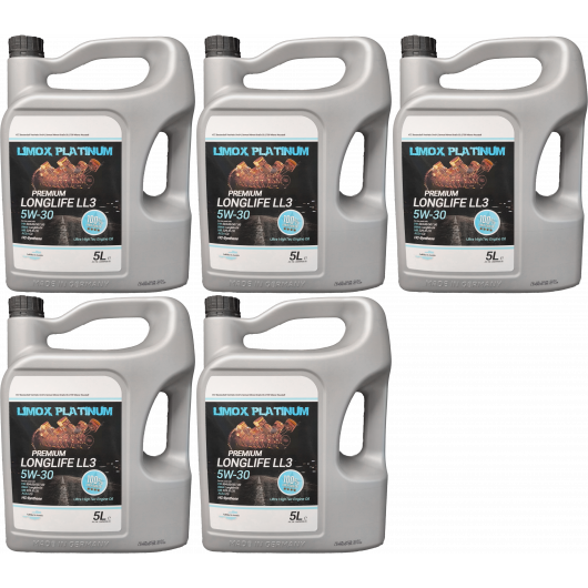 LIMOX Platinum Longlife LL3 5W-30 Motoröl 5x 5 = 25 Liter