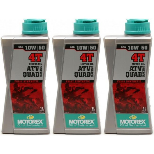 MOTOREX 4T ATV QUAD Racing SAE 10W-50 Motorrad Motoröl 3x 1l = 3 Liter