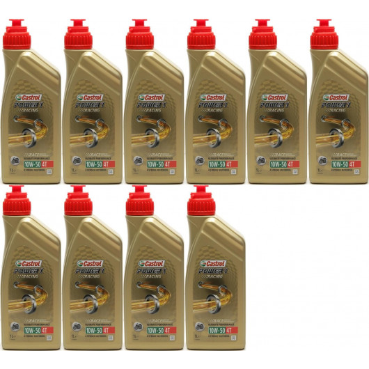 Castrol Power 1 Racing 4T 10W-50 Motorrad Motoröl 10x 1l = 10 Liter