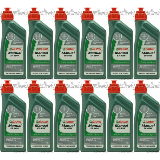Castrol Manual EP 80W Schaltgetriebeöl 12x 1l = 12 Liter