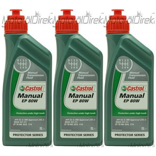 Castrol Manual EP 80W Schaltgetriebeöl 3x 1l = 3 Liter