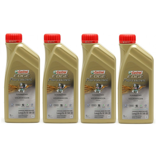 Castrol Edge Professional Longlife III Fluid Titanium (ex. FST) 5W-30 Motoröl 4x 1l = 4 Liter