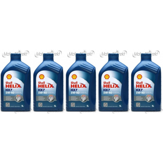 Shell Helix HX7 5W-40 Motoröl 5x 1l = 5 Liter