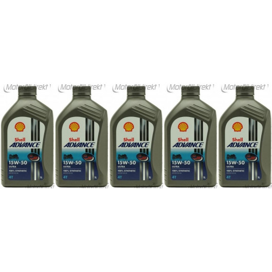 Shell Advance Ultra 4T 15W-50 Motorrad Motoröl 5x 1l = 5 Liter