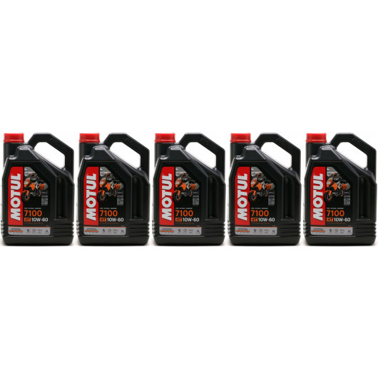 Motul 7100 ester 10W-60 4T Motorrad Motoröl 5x 4l = 20 Liter