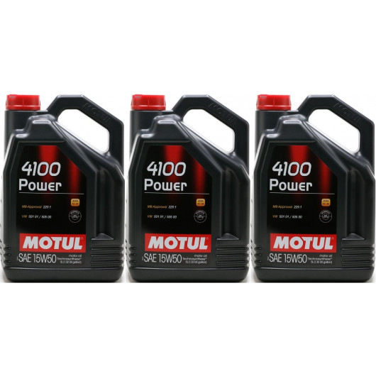 Motul 4100 Power 15W-50 Motoröl 3x 5 = 15 Liter