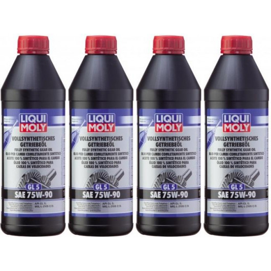 Liqui Moly 1414 Vollsynthetisches Getriebeöl GL5 SAE 75W-90 4x 1l = 4 Liter
