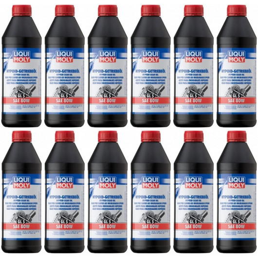 Liqui Moly 1025 Hypoid Getriebeöl GL5 SAE 80W 12x 1l = 12 Liter