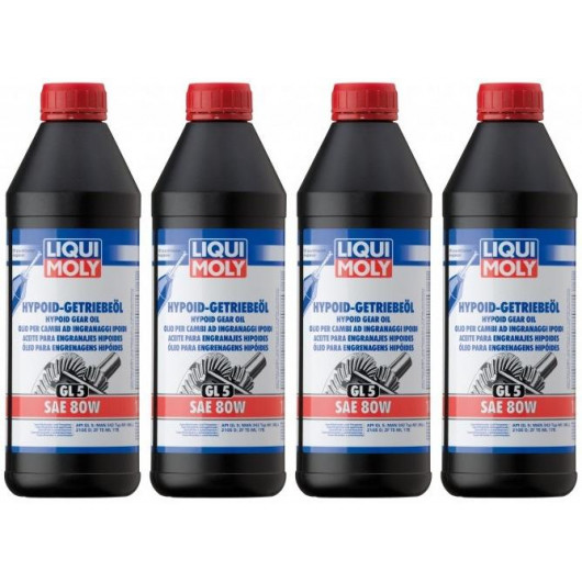 Liqui Moly 1025 Hypoid Getriebeöl GL5 SAE 80W 4x 1l = 4 Liter