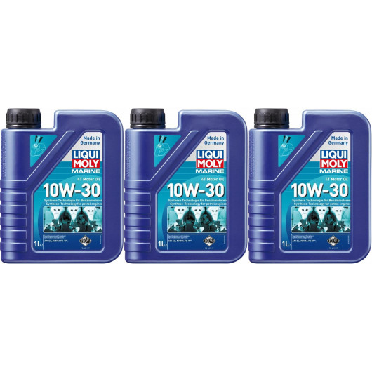 Liqui Moly 25022 Marine 4T Motor Oil 10W-30 3x 1l = 3 Liter