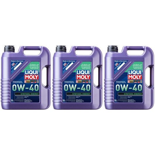 Liqui Moly 1361 Synthoil Energy 0W-40 Motoröl 3x 5 = 15 Liter