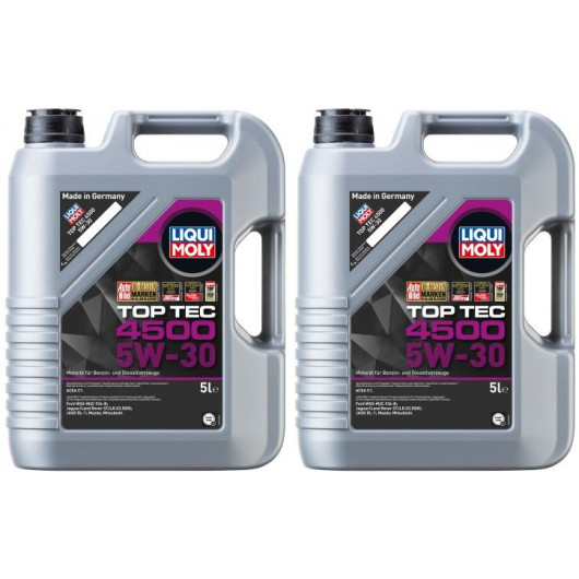 Liqui Moly 3729 5W-30 Top Tec 4500 Motoröl 2x 5 = 10 Liter